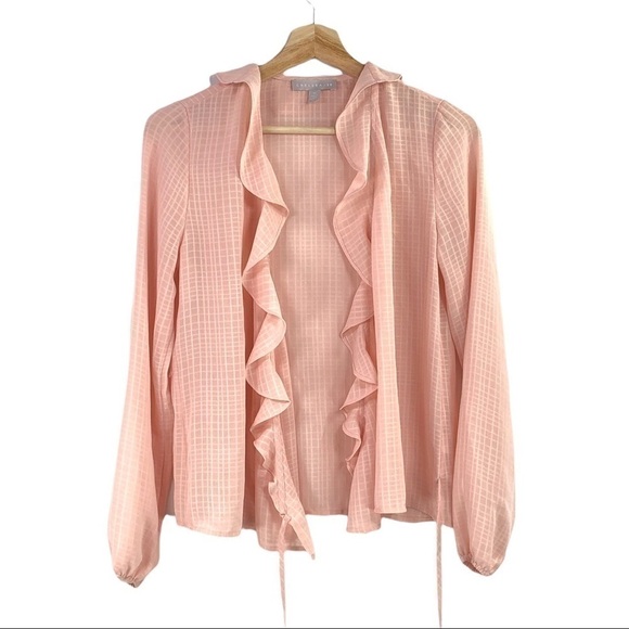 NWOT Chelsea28 - Ruffle Trim Wrap Blouse - XS - Picture 2 of 9